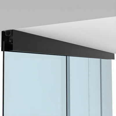 CRL50 Matte Black Series Bi-Parting with Two Fixed Panels Synchronized Ceiling Mount Kit