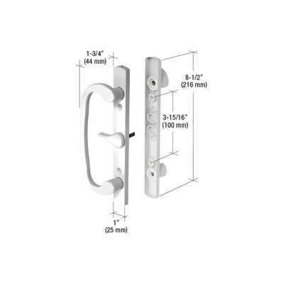 CRL White 8-1/2" Mortise-Style Handle 3-15/16" Screw Holes