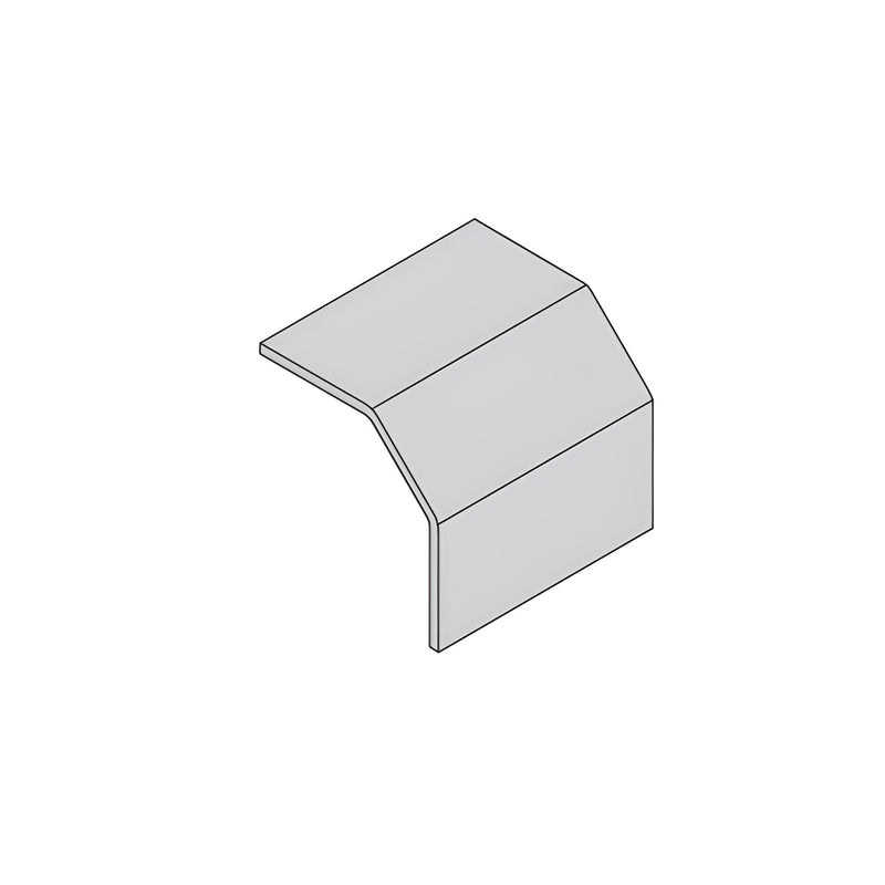 A technical line drawing of the black U.S. Aluminum Series 45X water diverter showing its angled profile.