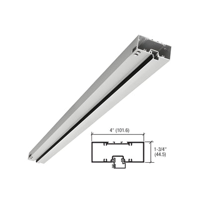 CRL-U.S. Aluminum 400 Series 1-3/4" x 4" Single Acting Double Door Header, Prepped for Offset Pivots With 3-Point Locks, Clear Anodized- 72"