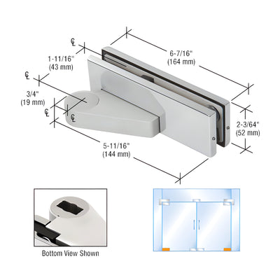 CRL Polished Stainless Right Offset Bottom Door Patch Fitting