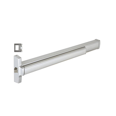 CRL 36" Jackson® Model 2095 Grade 1 Rim Latch Panic Exit Device Left Hand Reverse Bevel "S" Strike Fits 32" to 36" Wide Door Satin Aluminum Finish