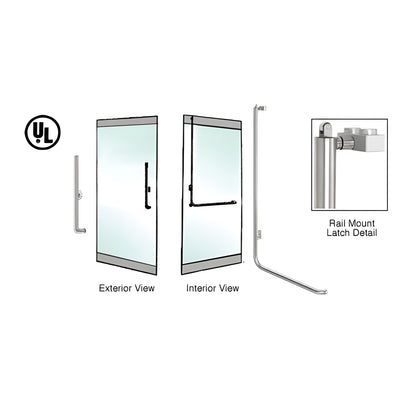 CRL-Blumcraft® Brushed Stainless Left Hand Reverse Rail Mount Keyed Access 'H' Exterior, Top Securing Panic Handle