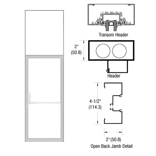 CRL-U.S. Aluminum IT451 Clear Anodized Transom Butt Hinge 1 ft