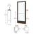 CRL-U.S. Aluminum Class I Bronze Black Anodized 250 Series Narrow Stile Active Leaf of Pair 3'0 x 7'0 Offset Hung with Butt Hinges for Surf Mount Closer Complete Door / Std. MS Lock, 7-1/2" Std. Bottom Rail