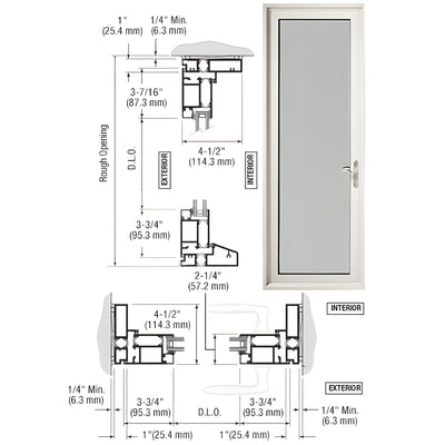 CRL-U.S. Aluminum White KYNAR® Paint Series 900 Terrace Door Hinged Right Swing Out