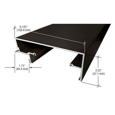 CRL-U.S. Aluminum 5" Head Panel for 1" Glazing, Dark Bronze/Black Anodized Class 1 - 24'-2"