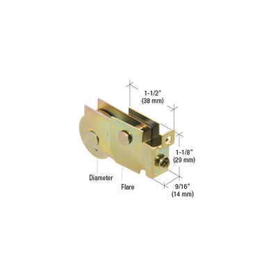 CRL 1-1/8" Steel Ball Bearing Mirror Door Roller with 9/16" Wide Housing for Crest and Manufacturers Mirror Door