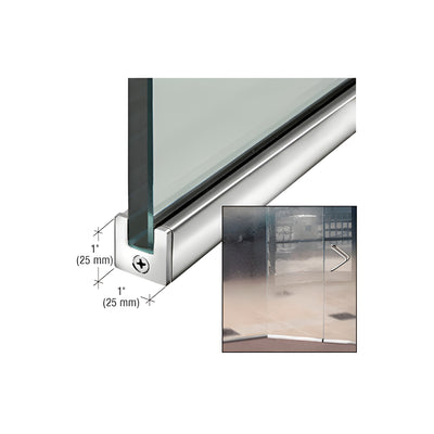 CRL Polished Stainless 1" Tall Slender Profile Door Rail Without Lock - 35-3/4"