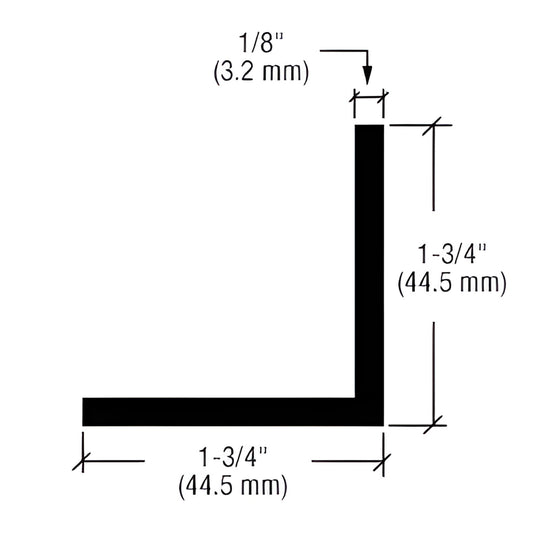 CRL-U.S. Aluminum L-Bar Mill Finish 1-3/4" Legs x 1/8" - 21'2"