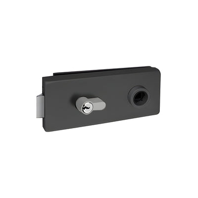 Fallbrook Matte Black Square Latch Housing with Keyed Cylinder