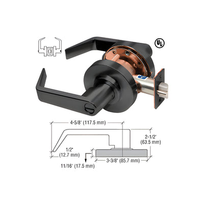 CRL Matte Black Privacy Heavy-Duty Grade 1 Lever Lockset