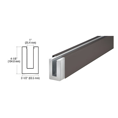 CRL B5S Series Dark Bronze Anodized Custom Square Base Shoe Undrilled for 1/2" Glass