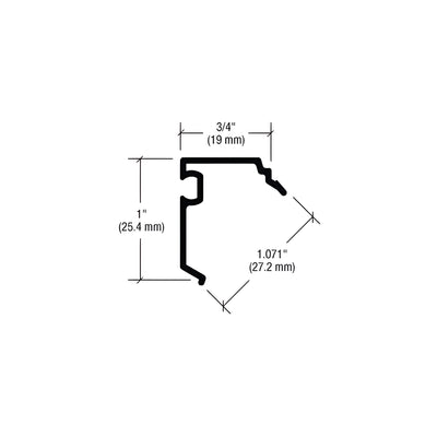 CRL-U.S. Aluminum Pocket Reducer for 1/4" Transition, Dark Bronze/Black Anodized Class 1 - 24'-2"