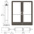CRL-U.S. Aluminum Bronze Black Anodized Custom Pair Series 400 Medium Stile Offset Pivot Entrance Doors for Surface Mount Door Closer