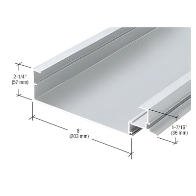 CRL-U.S. Aluminum White KYNAR® Paint 8" Open Back Head Mullion for 1" Glass - 24'-2"