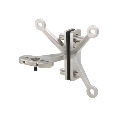 CRL Left Hand 316 Brushed Stainless Steel Three Arm Fin Mount Heavy-Duty Spider Fitting Pivot