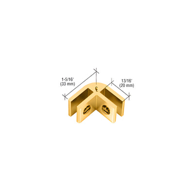 CRL Gold Two-Way Aluminum 90 Degree Glass Connector