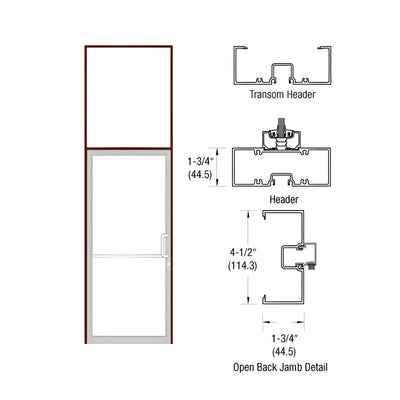 CRL-U.S. Aluminum Bronze Black Anodized Single Door 39-1/2" x 126" 450 Series Right Hand Transom Frame