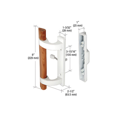 CRL Wood/White Mortise - Style Handle 3-15/16" Screw Holes