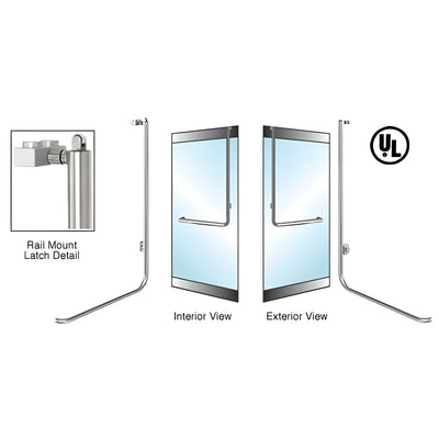 CRL-Blumcraft® Brushed Stainless Right Hand Reverse Rail Mount Keyed Access "D" Exterior, Top Securing Panic Handle