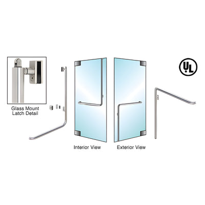 CRL-Blumcraft® Brushed Stainless Right Hand Reverse Glass Mount Keyed Access 'C' Exterior, Top Securing Panic Handle