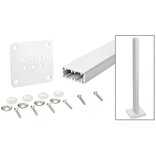 CRL Sky White 36 in Trim-Line Surface Mount Post Kit for Glass Railing