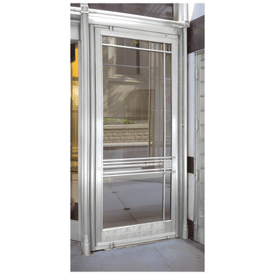 CRL Premium Satin Anodized Aluminum Medium Stile Door for 1" Glazing; 3-11/32" Top Rail; 9-1/2" Bottom Rail; Concealed Hinge Tube LHR; with Lock