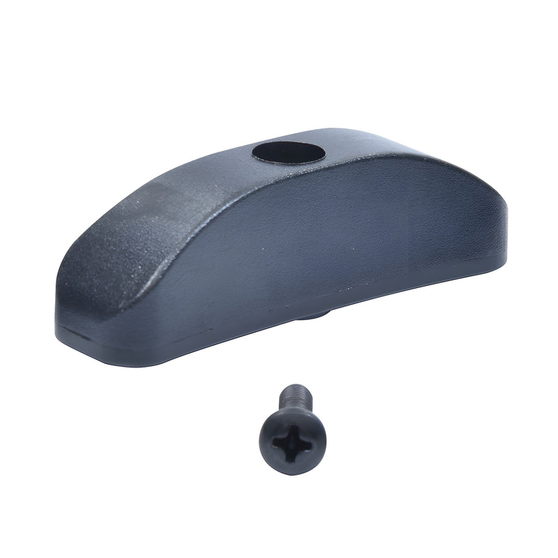A gray, arched vent knob for a Sprinter van is shown next to its corresponding mounting screw.