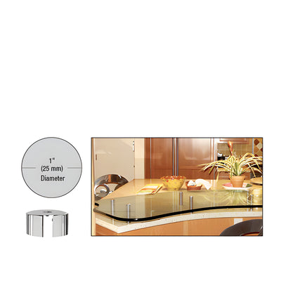 CRL 316 Polished Stainless 1" Diameter by 1/2" Long Standoff Base