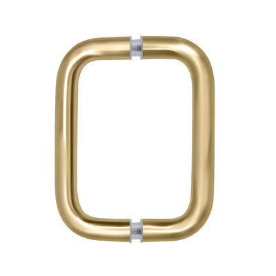 CRL Satin Brass 6" Back-to-Back Solid Brass 3/4" Diameter Pull Handles Without Metal Washers