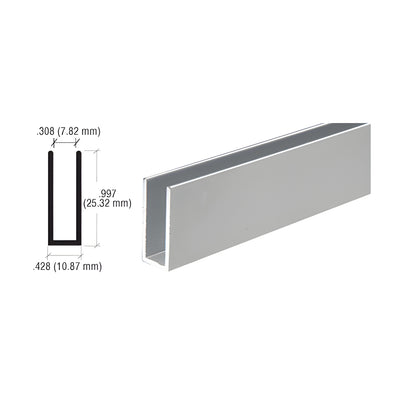 CRL Satin Anodized 1/4" Single Channel with 1" High Wall