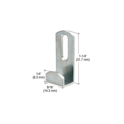 CRL Anochrome Slotted Mirror Clip with 5/16" Channel