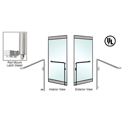 CRL-Blumcraft® Brushed Stainless Right Hand Reverse Rail Mount Keyed Access 'C' Exterior Bottom Securing Panic Handle