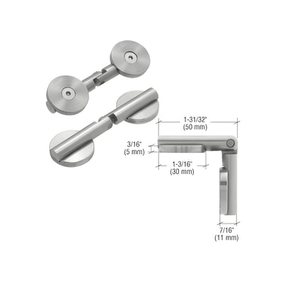 CRL Brushed Stainless UV Circular Glass-to-Glass Hinge