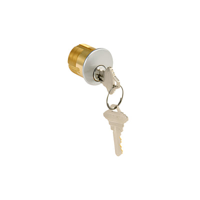 CRL Satin Chrome Single Mortise 1-1/8" Long Cylinder with Schlage® 'C' Keyway and Keyed Alike