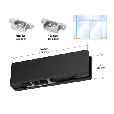 CRL Matte Black RH North American Bottom Door Patch Fitting