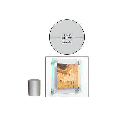 CRL 316 Brushed Stainless 1-1/4" Diameter by 1-1/2" Standoff Base