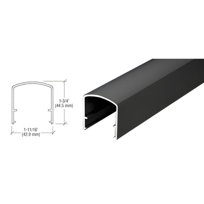 CRL Matte Black 200, 300, 350 and 400 Series 241" Long Horizontal Mid-Rail