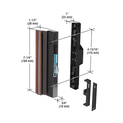 CRL Black Hook-Style Surface Mount Handle 4-15/16" Screw Holes