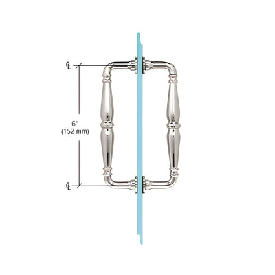 CRL Polished Nickel 6" Victorian Style Back-to-Back Pull Handle