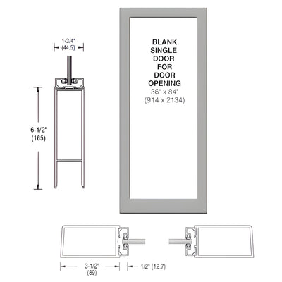 CRL-U.S. Aluminum Clear Anodized Custom Single Blank 400 Medium Stile Offset Hung Entrance Door - No Prep