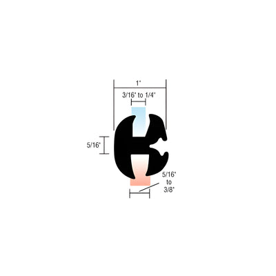 CRL Two-Piece Self-Sealing Universal Weatherstrip 5/16" to 3/8" Panel - 3/16" to 1/4" Glass