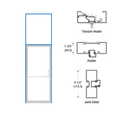 CRL-U.S. Aluminum Bronze Black Anodized Right Hand Tubular Transom Single Door Frame Prepped for Pair DH009 Butt Hinges Deadlock Strike