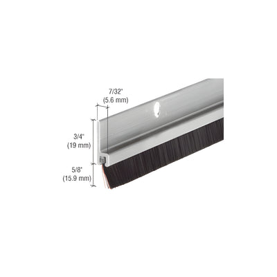 CRL 72" Extruded Aluminum and Nylon Brush Door 5/8" Bristle Weatherstrip