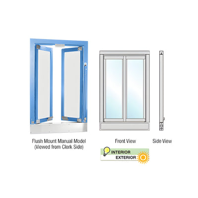 CRL Custom Color and Size Manual Flush Mount Bi-Fold Service Window
