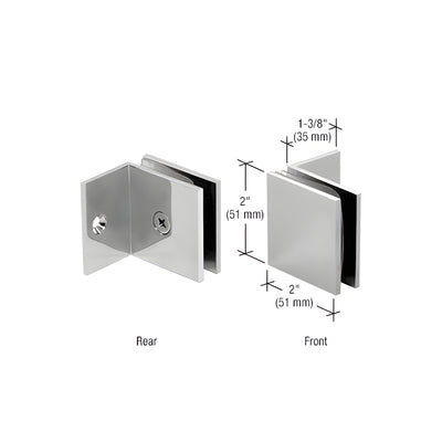 CRL Polished Chrome Fixed Panel Square Clamp With Small Leg