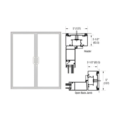 CRL-U.S. Aluminum IG600 Series Clear Anodized Custom Up/Over Door Frame for Geared Hinge, Flushbolt Strike, and Surface Closer