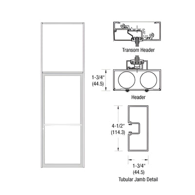 CRL-U.S. Aluminum Custom Sized Bone White Kynar® Paint Series 450 Tubular Center Hung Transom Frame Complete (1FT)