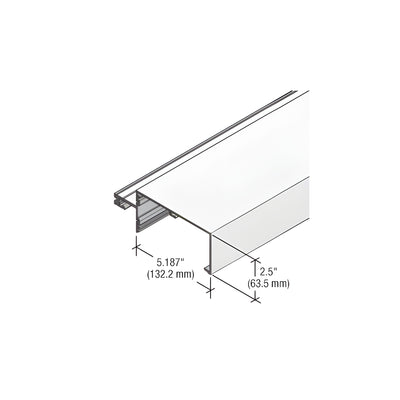CRL-U.S. Aluminum 5-1/4" Open Back Roll Over Horizontal Mullion for StormWall XL, Clear Anodized Class 1